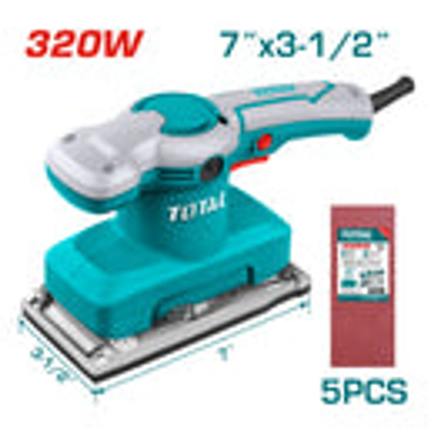 Lijadora industrial de palma 180 X 90Mm, Incluye 5 Lijas, Total UTF1301826 - Foto 2 | aztools.co