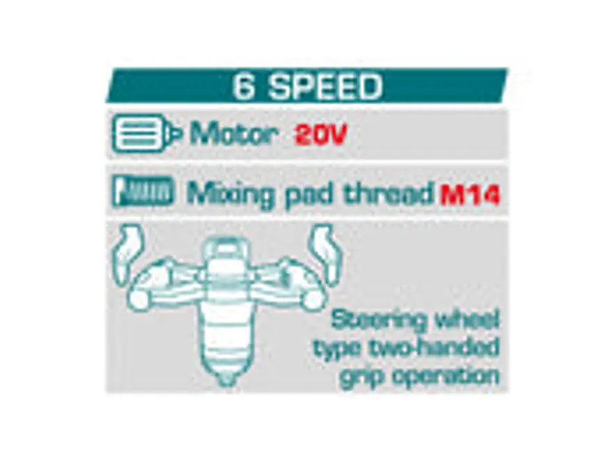 Mezclador de Pintura y Mortero Inalámbrico TOTAL TMXLI2001 20V Profesional - Foto 2 | aztools.co