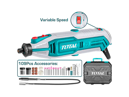 Mototool Mini Eléctrico TOTAL UTG513326 130W con 109 Piezas Accesorios - Foto 1 | aztools.co