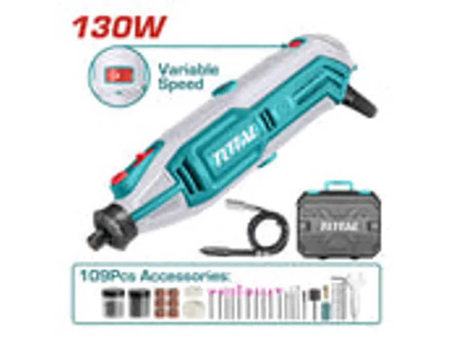 Mototool Mini Eléctrico TOTAL UTG513326 130W con 109 Piezas Accesorios - Foto 2 | aztools.co
