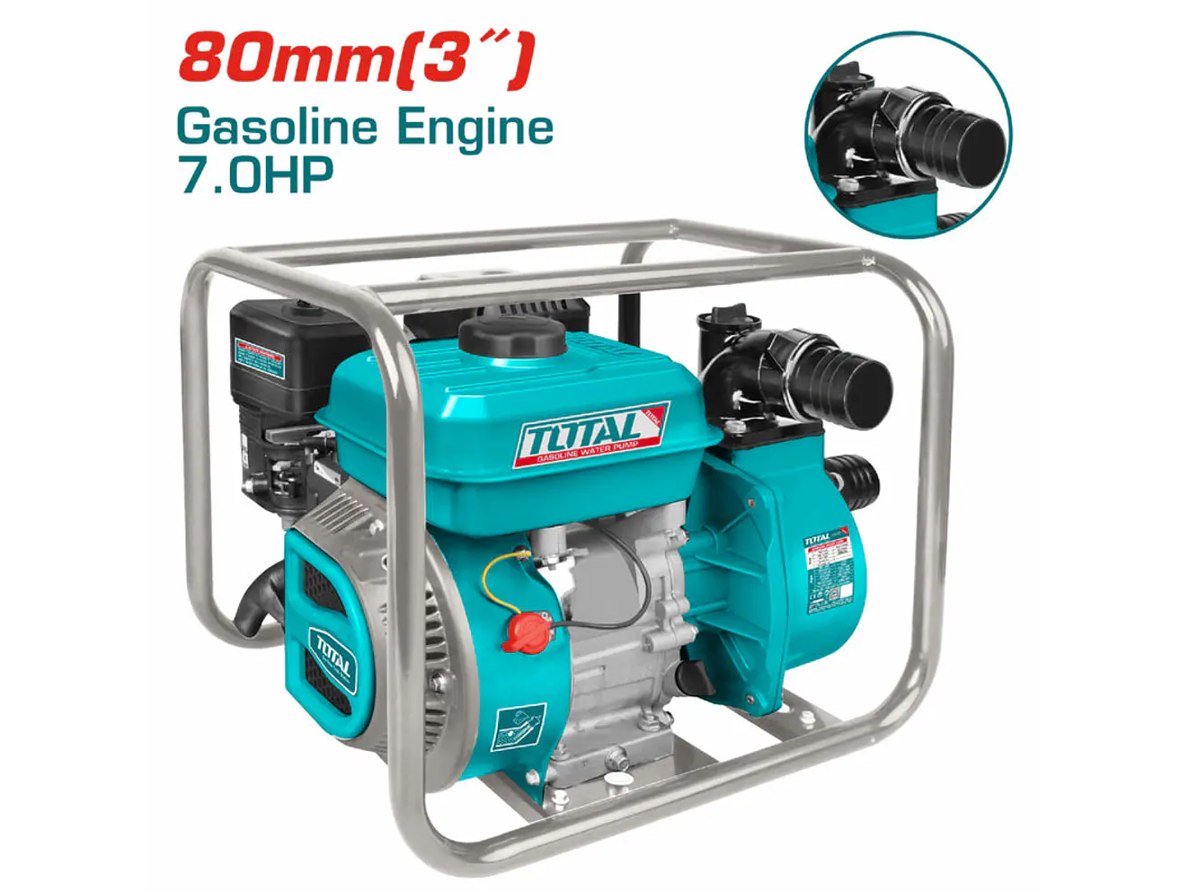 Motobomba a Gasolina Industrial TOTAL TP3302 7 HP 208cc Salida 3