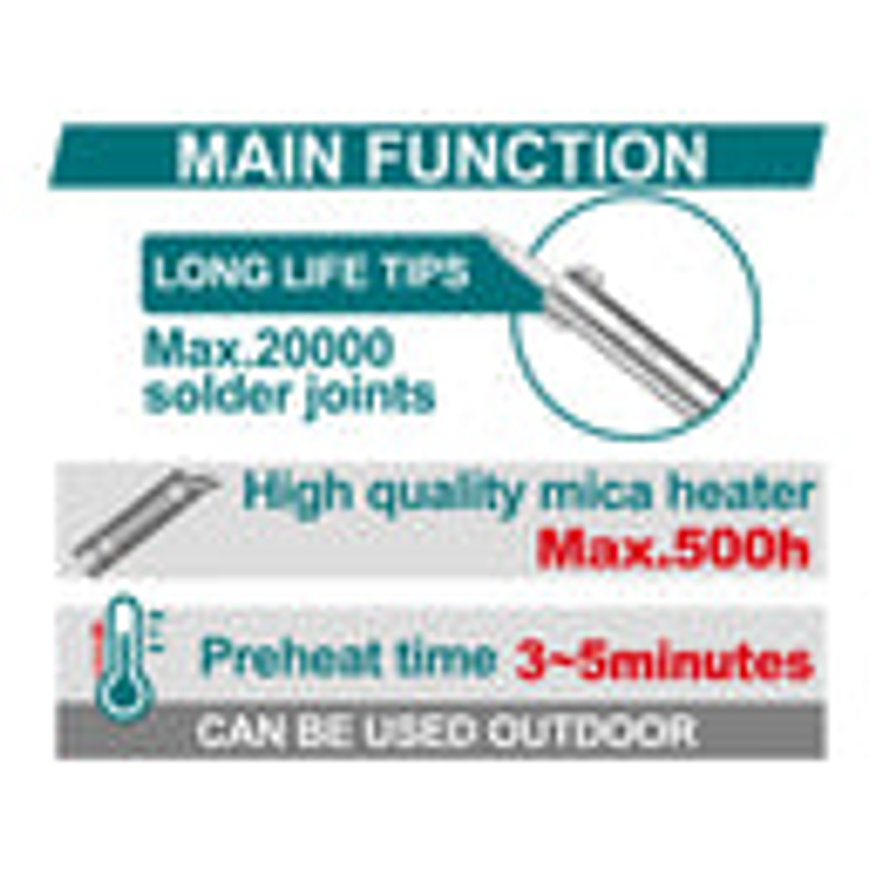 Cautin inalambrico 40W 20V Bateria y cargador No Incluidos, Total TSILI2001 - Foto 3 | aztools.co