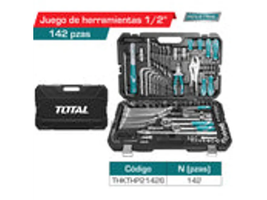 Juego de Herramientas Industrial TOTAL THKTHP21426 142 Piezas Profesional - Foto 4 | aztools.co