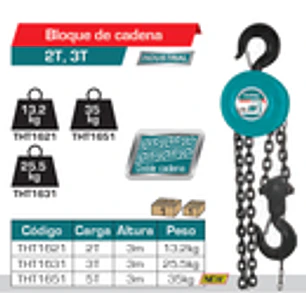 Diferencial de Cadena Industrial TOTAL THT1631 3 Toneladas 3 Metros
