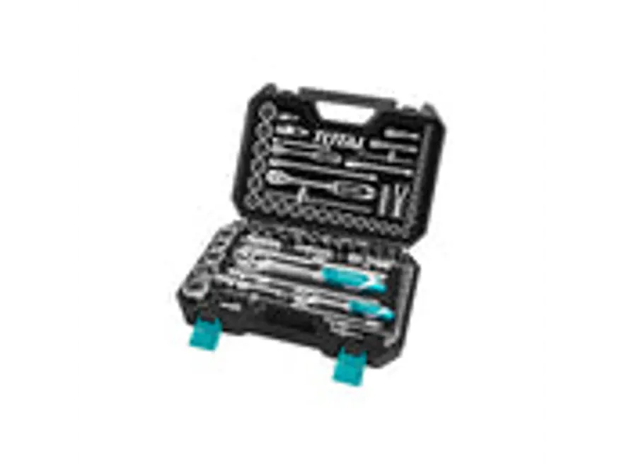 Juego de Rache con Copas Industrial TOTAL THT421441 1/4 y 1/2 Pulgada 44 Piezas - Foto 2 | aztools.co