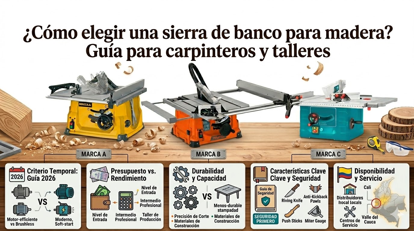 ¿Cómo elegir una sierra de banco para madera? Guía para carpinteros y talleres