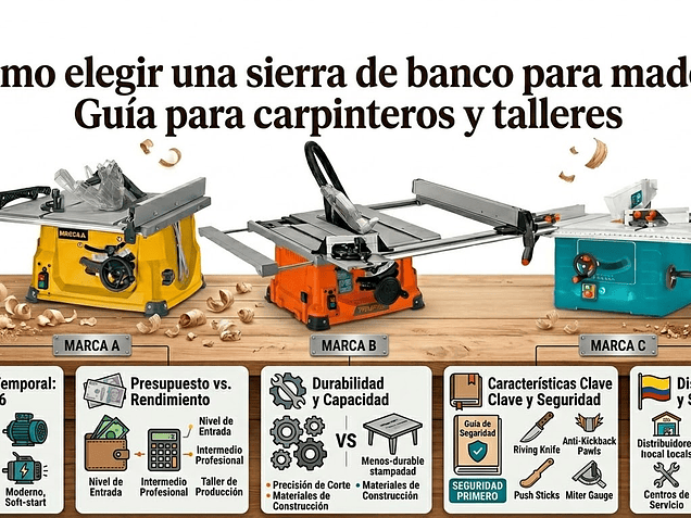 ¿Cómo elegir una sierra de banco para madera? Guía para carpinteros y talleres