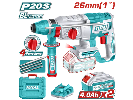 Rotomartillo Brushless 20V TOTAL UTRHLI202682 Industrial 2.5J + Batería 4Ah + Cargador - Foto 1 | aztools.co