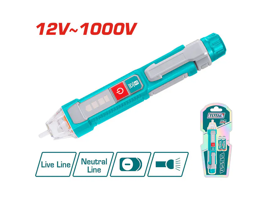 Probador de Voltaje Sin Contacto Super TOTAL THT100091 12V - 1000V Profesional - Envío a todo Colombia | aztools.co
