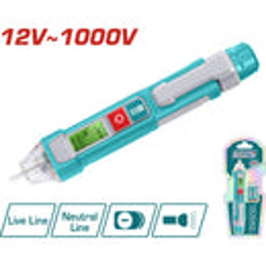 Probador de Voltaje Digital Super TOTAL THT210003 12V - 1000V con Pantalla LED - Foto 2 | aztools.co