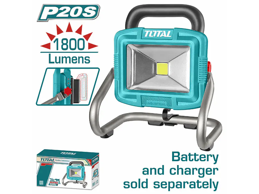 Reflector LED Inalámbrico TOTAL TWLI2025 20V 20W 1800 Lúmenes - Foto 2 | aztools.co