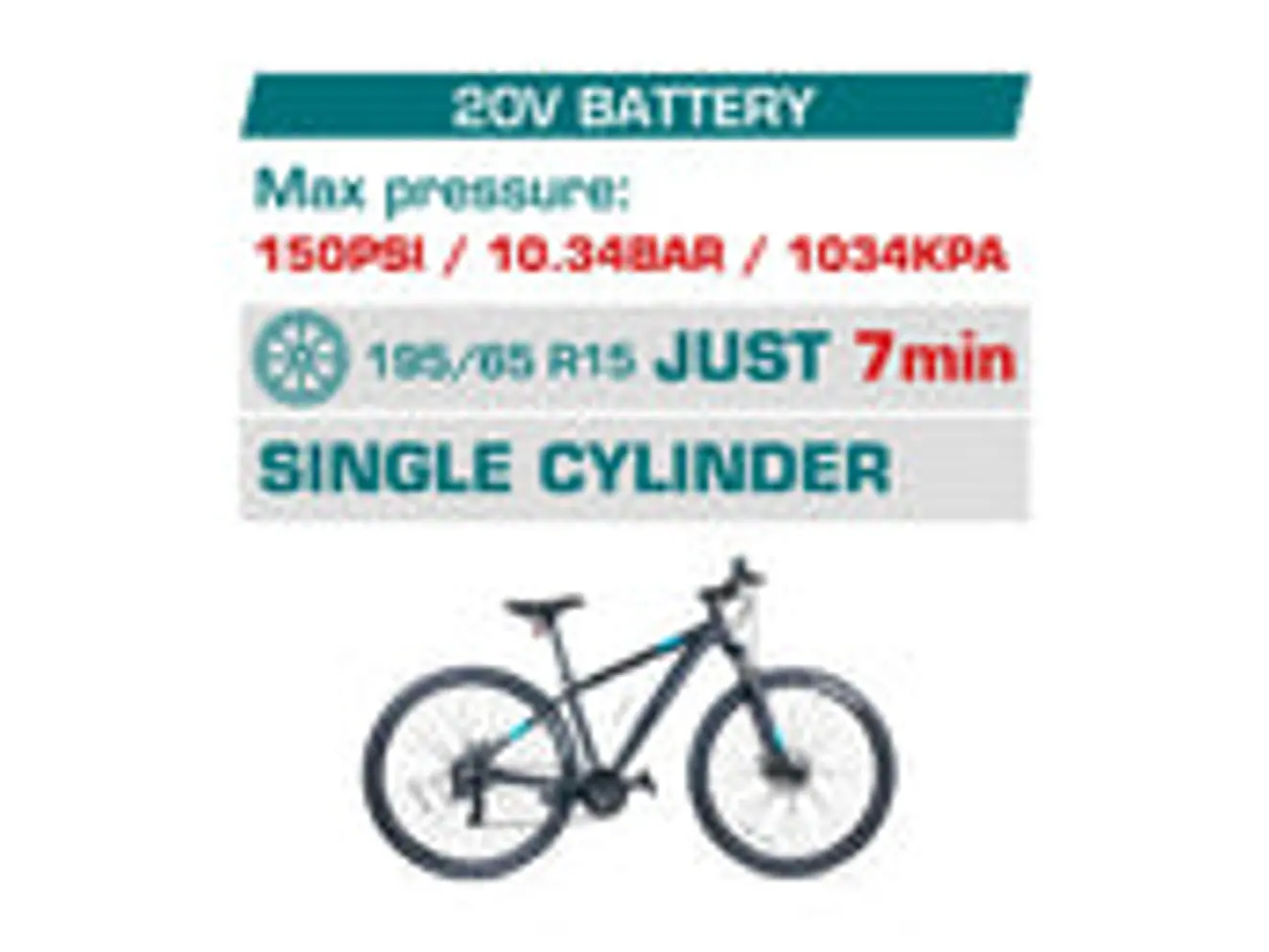 Compresor de Aire Inalámbrico 20V Super TOTAL TACLI2018 150PSI (Sin Batería) - Foto 2 | aztools.co