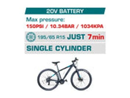 Compresor de Aire Inalámbrico 20V Super TOTAL TACLI2018 150PSI (Sin Batería) - Foto 2 | aztools.co