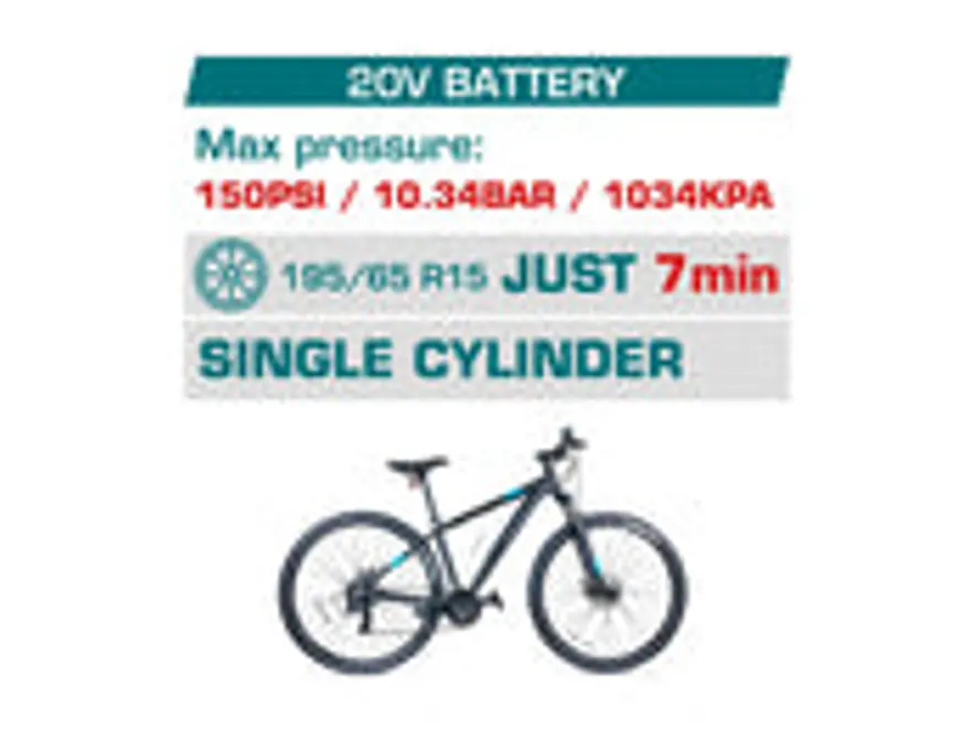 Compresor de Aire Inalámbrico 20V Super TOTAL TACLI2018 150PSI (Sin Batería) - Foto 2 | aztools.co