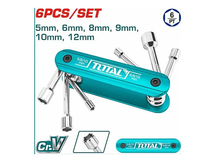 Juego de Copas Magnéticas (Puntas de Tuerca) TOTAL THFND061 x 6 Piezas (5-12mm) - Envío a todo Colombia | aztools.co