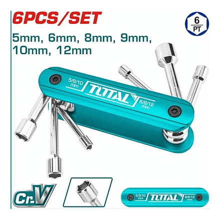 Juego de Copas Magnéticas (Puntas de Tuerca) TOTAL THFND061 x 6 Piezas (5-12mm) - Envío a todo Colombia | aztools.co