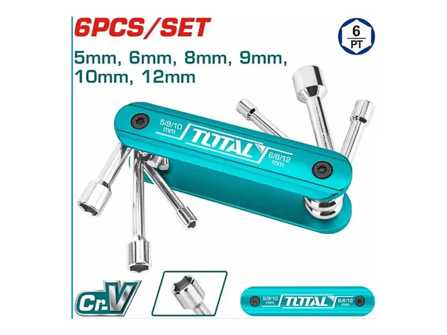 Juego de Copas Magnéticas (Puntas de Tuerca) TOTAL THFND061 x 6 Piezas (5-12mm) - Envío a todo Colombia | aztools.co