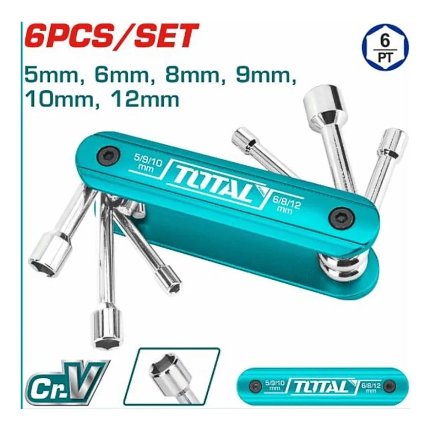 Juego de Copas Magnéticas (Puntas de Tuerca) TOTAL THFND061 x 6 Piezas (5-12mm) - Envío a todo Colombia | aztools.co