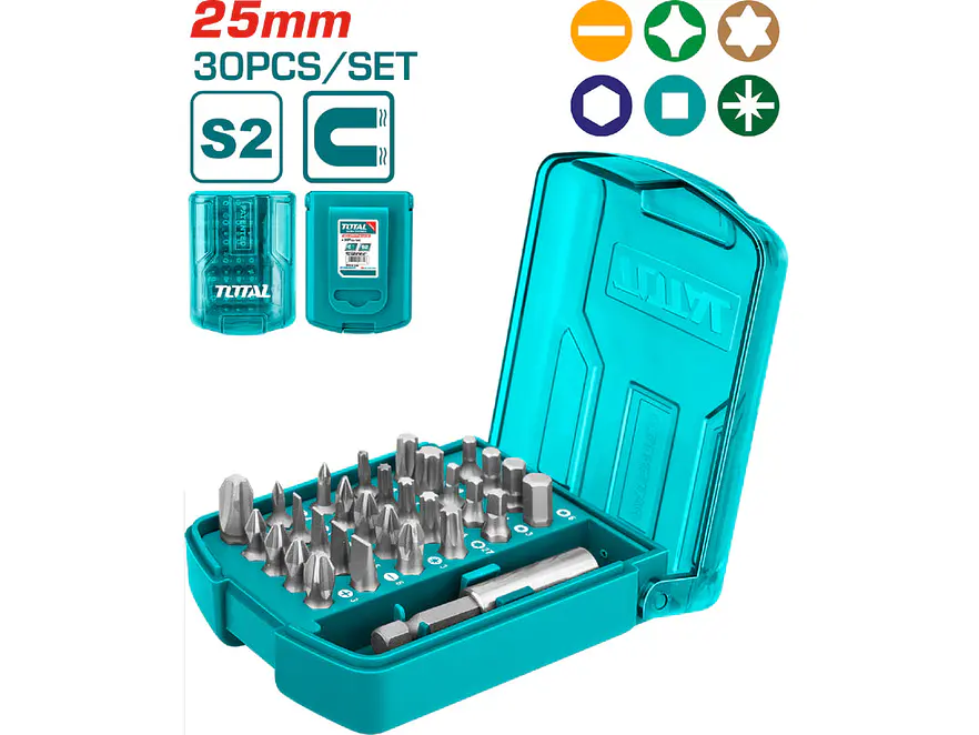 Juego de Puntas para Atornillador TOTAL TACSD10306 x 29 Piezas 25mm Industrial - Foto 1 | aztools.co