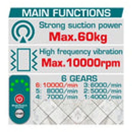 Vibrador de Baldosa 20V TOTAL TTVLI2001 Industrial Ventosa 60kg (Solo Herramienta) - Foto 2 | aztools.co