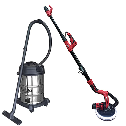 Combo Lijadora de Pared y Piso Industrial FUJITA FDS7225 y Aspiradora FJA402D, 1200W - Foto 1 | aztools.co