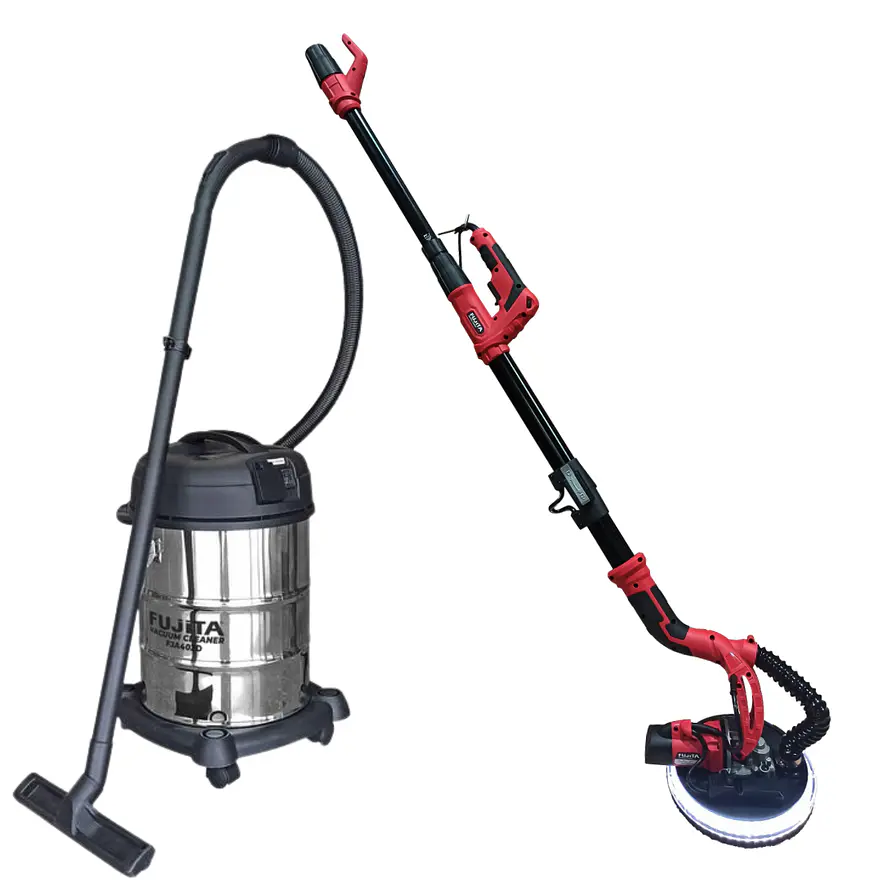 Combo Lijadora de Pared y Piso Industrial FUJITA FDS7225 y Aspiradora FJA402D, 1200W - Foto 1 | aztools.co