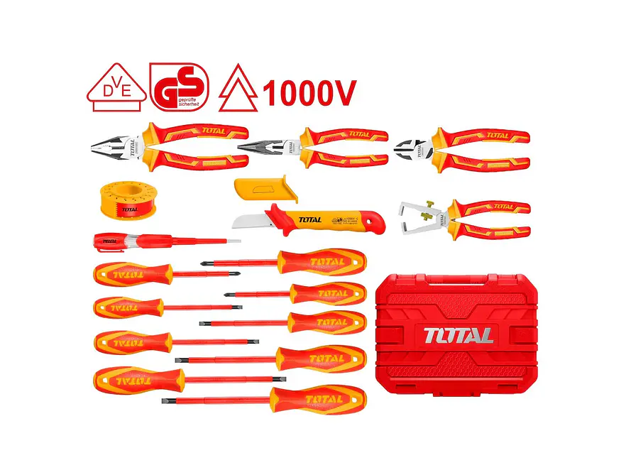 Set De Herramientas Aisladas 1000V X 16 Pzs Industrial Super Total Thkith1601 - Foto 2 | aztools.co