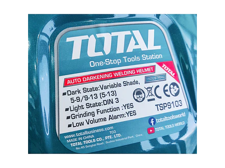 Careta para Soldar Industrial TOTAL TSP9103 Nylon Verde Fotosensible - Foto 9 | aztools.co