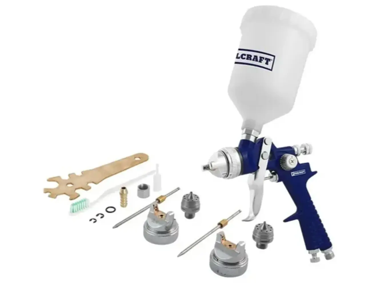 Pistola para Pintar HVLP de Gravedad TOOLCRAFT TC1840 - Kit con 3 Boquillas (1.4 / 1.7 / 2.0 mm) - Envío a todo Colombia | aztools.co