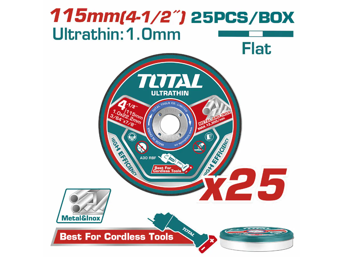 Discos Corte Metal y Acero Inoxidable 4-1/2