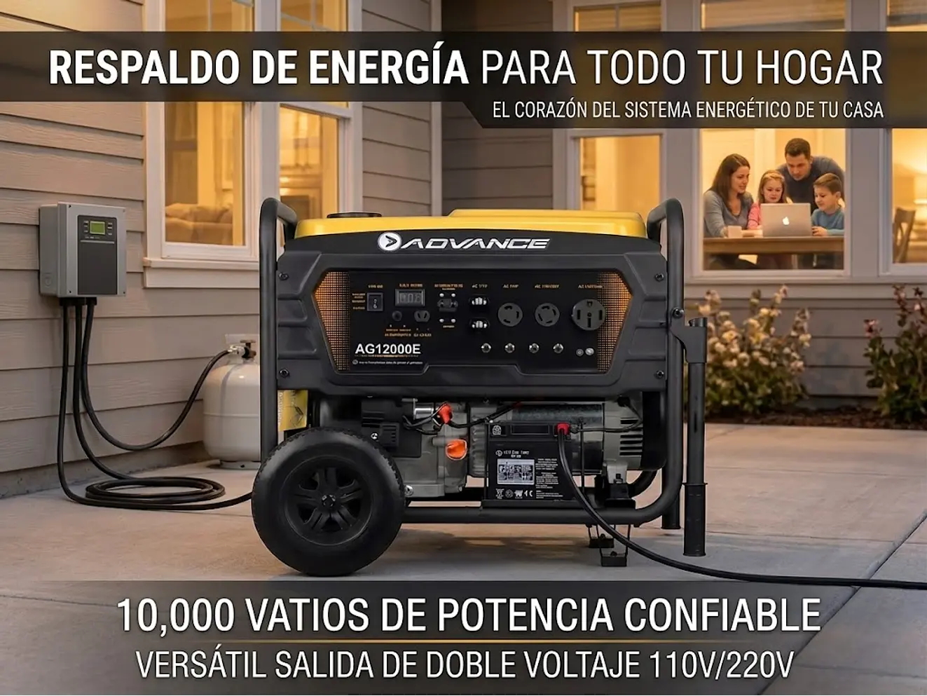 Planta Eléctrica Gasolina 10000 Watts (10 kVA) ADVANCE AG12000E - Foto 3 | aztools.co