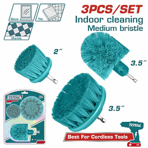 Set de Cepillos para Taladro Juego x 3 Piezas TOTAL TACM3001 Limpieza