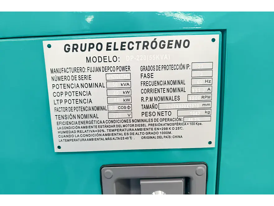 Planta Eléctrica Diésel 50 KVA KAN DC-55 SILENT – FAWDE 4DX21-61D - Foto 4 | aztools.co