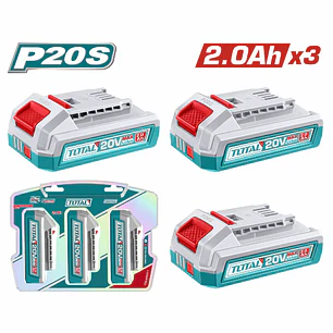 Kit de 3 Baterías 20V 2.0Ah TOTAL TOSLI240311 Plataforma P20S
