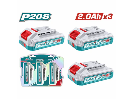 Kit de 3 Baterías 20V 2.0Ah TOTAL TOSLI240311 Plataforma P20S - Envío a todo Colombia | aztools.co