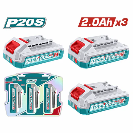 Kit de 3 Baterías 20V 2.0Ah TOTAL TOSLI240311 Plataforma P20S - Envío a todo Colombia | aztools.co