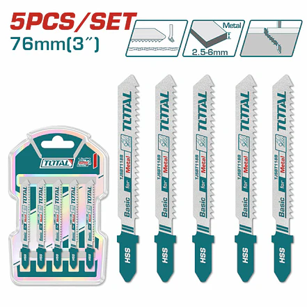 Set de Hojas Sierra Caladora Metal 5 Pzs TOTAL TJSBT118B Zanco T - Envío a todo Colombia | aztools.co