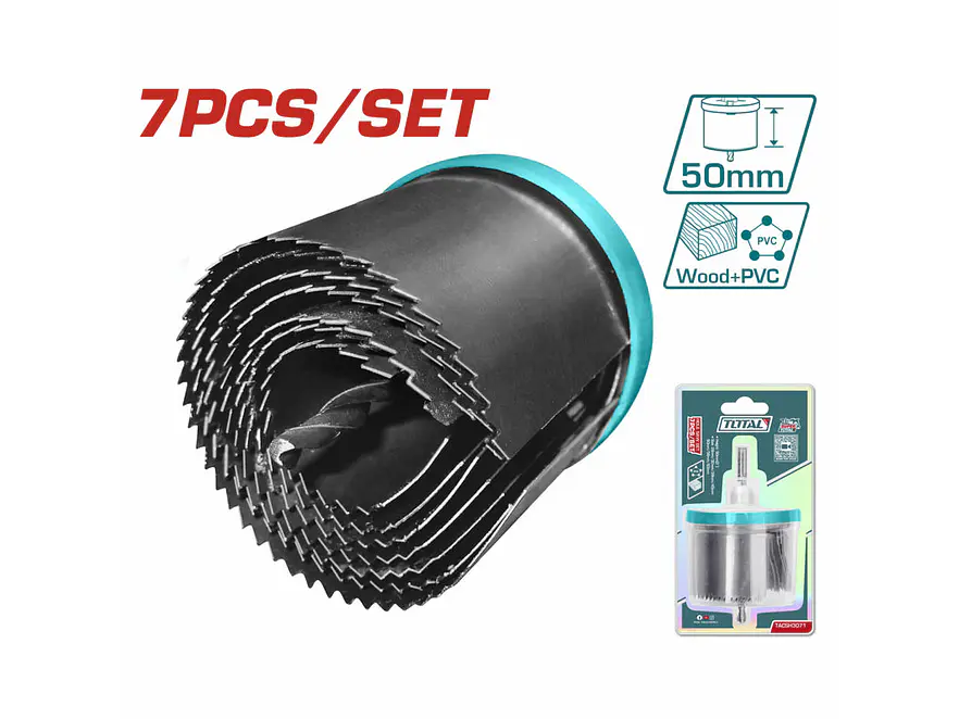 Juego de Sierra Copa para Madera 7 Pzs TOTAL TACSH3071 Profunda 2