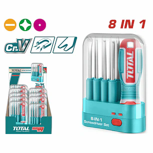 Destornillador 8 en 1 Intercambiables Cromo Vanadio TOTAL THT250906