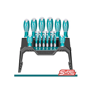 Juego de Destornilladores 14 Pzs Cromo Vanadio TOTAL THT250614