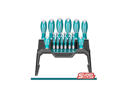 Juego de Destornilladores 14 Pzs Cromo Vanadio TOTAL THT250614 - Foto 1 | aztools.co