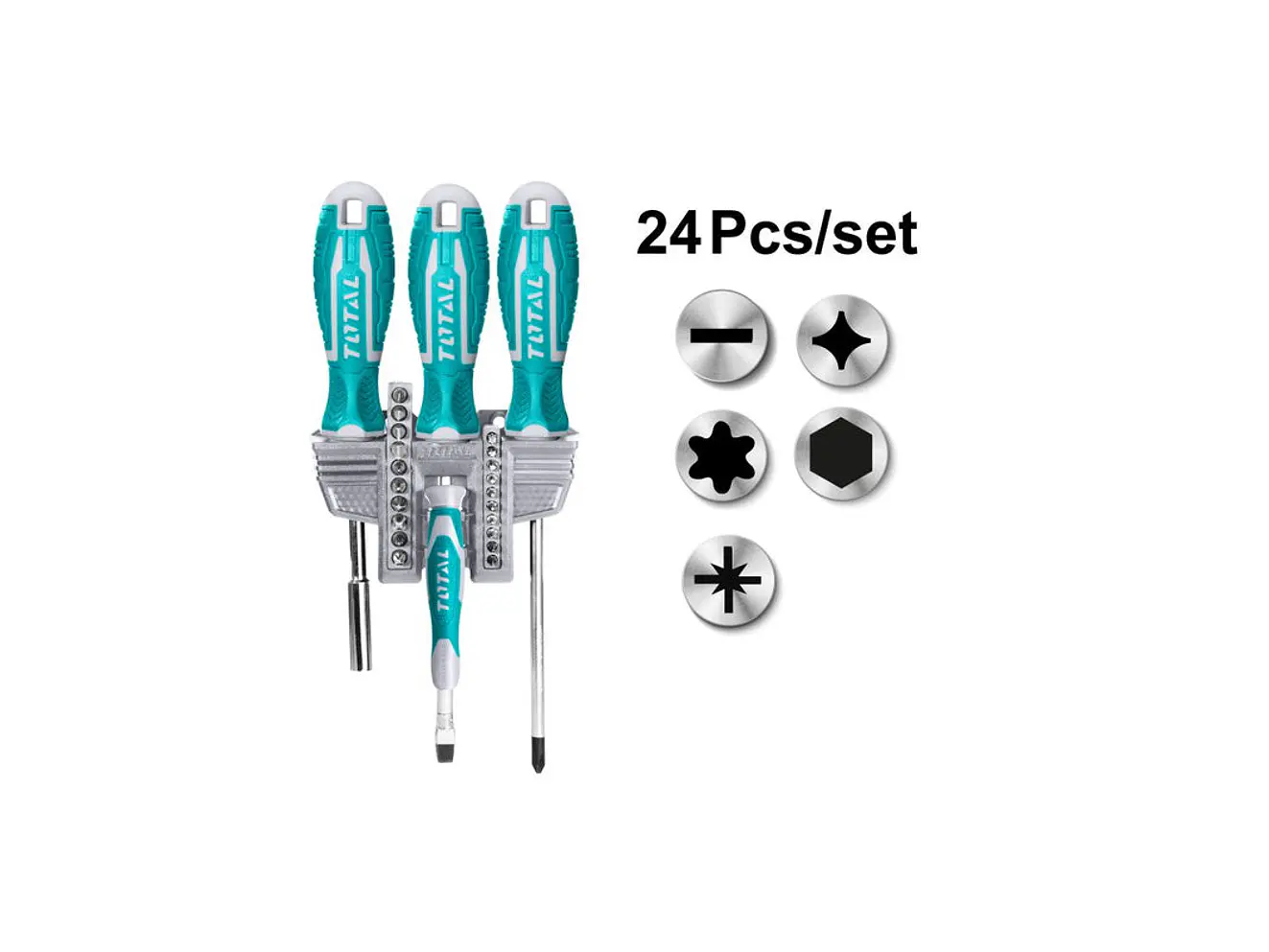 Juego de Destornilladores e Intercambiables 24 Pzs TOTAL TACSD302462 - Foto 2 | aztools.co