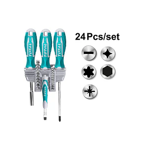 Juego de Destornilladores e Intercambiables 24 Pzs TOTAL TACSD302462