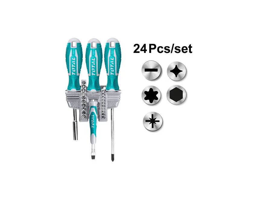 Juego de Destornilladores e Intercambiables 24 Pzs TOTAL TACSD302462 - Foto 2 | aztools.co