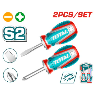 Juego de Destornilladores Cortos S2 2 Pzs SUPER TOTAL TKSDS2226