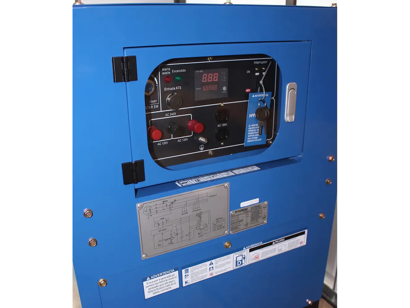 Planta Eléctrica Diésel Hyundai HYLDG12S 12 KVA / 11000W, Monofásica y Cabinada - Foto 3 | aztools.co