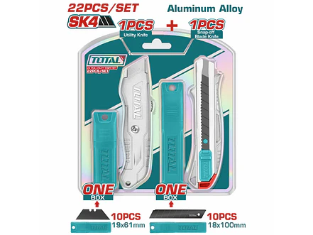 Juego de Bisturí Aluminio 2 Pzs con 20 Repuestos TOTAL THT515226 - Envío a todo Colombia | aztools.co