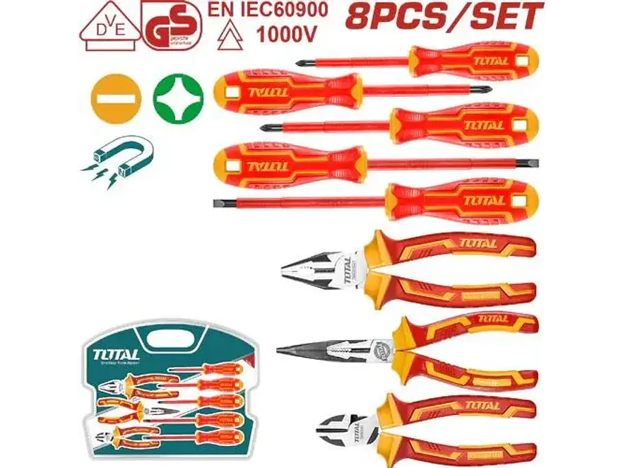 Juego de Herramientas Aislado 9 Pzs 1000V TOTAL THKIST3092 - Envío a todo Colombia | aztools.co