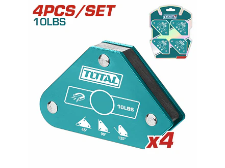 Mini Escuadras Magnéticas para Soldar 10 lbs TOTAL 3 Ángulos 4 Pzs - TAMWH4001 - Foto 2 | aztools.co