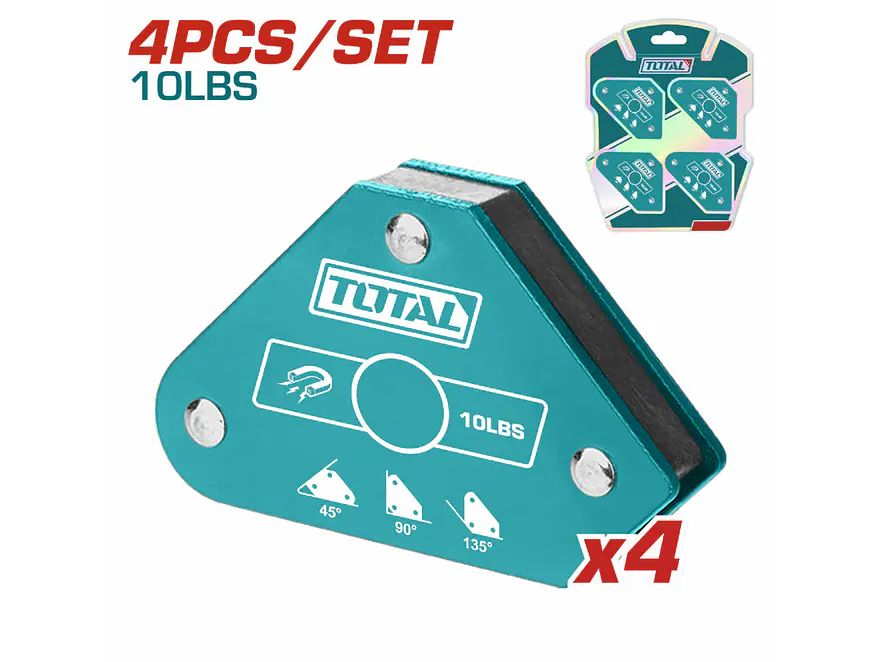 Mini Escuadras Magnéticas para Soldar 10 lbs TOTAL 3 Ángulos 4 Pzs - TAMWH4001 - Foto 2 | aztools.co